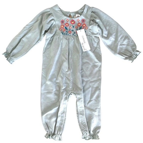 Curious by Peek One Piece Romper Baby Girl’s Size 18M 100% Cotton Bodysuit BLUE - Picture 1 of 4